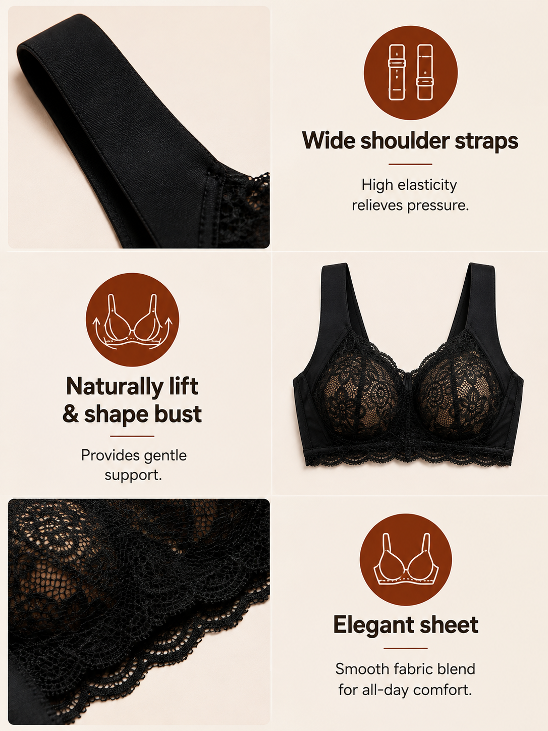 LaceLift™ Bra | Natural support, ultra-soft lace, maximum comfort